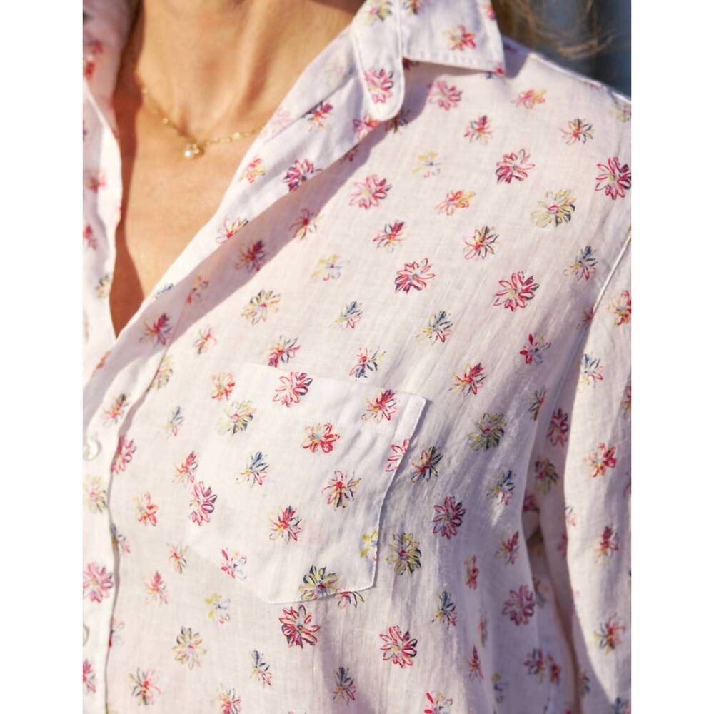 NEW FRANK & EILEEN eileen shirt in red/blue messy flower - Picture 4 of 4